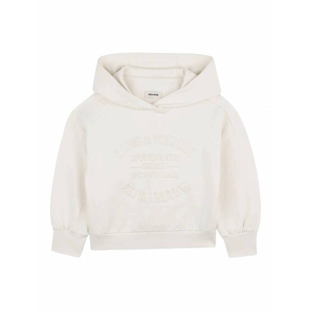 NEW ZADIG & VOLTAIRE girl's hooded sweatshirt in white